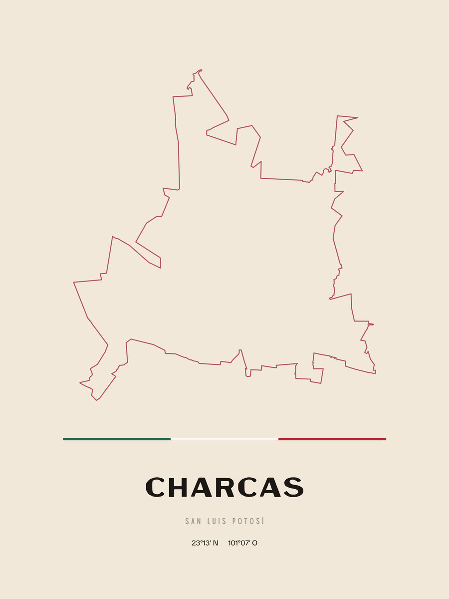Framed poster of Charcas, San Luis Potosí.