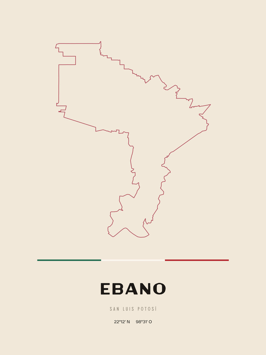 Framed poster of Ebano, San Luis Potosí.
