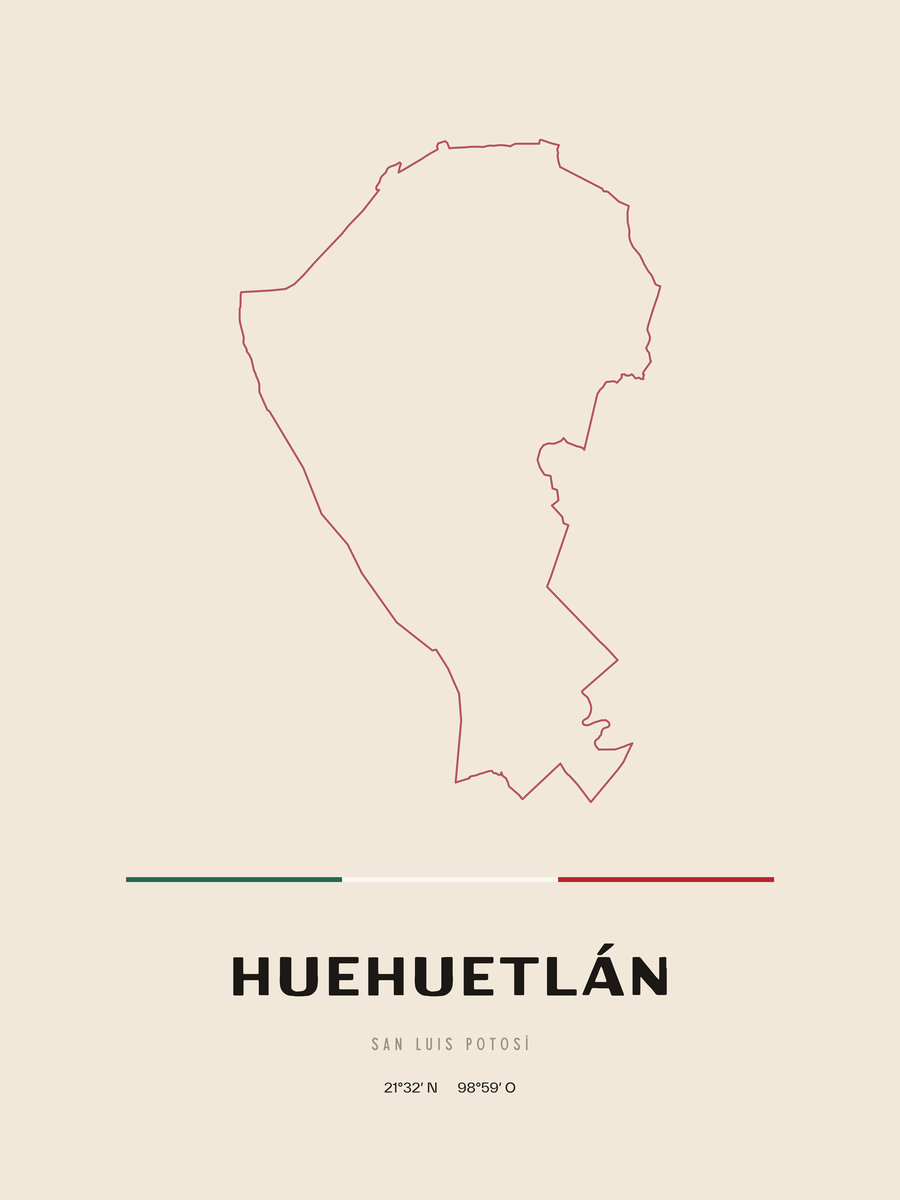 Framed poster of Huehuetlán, San Luis Potosí.