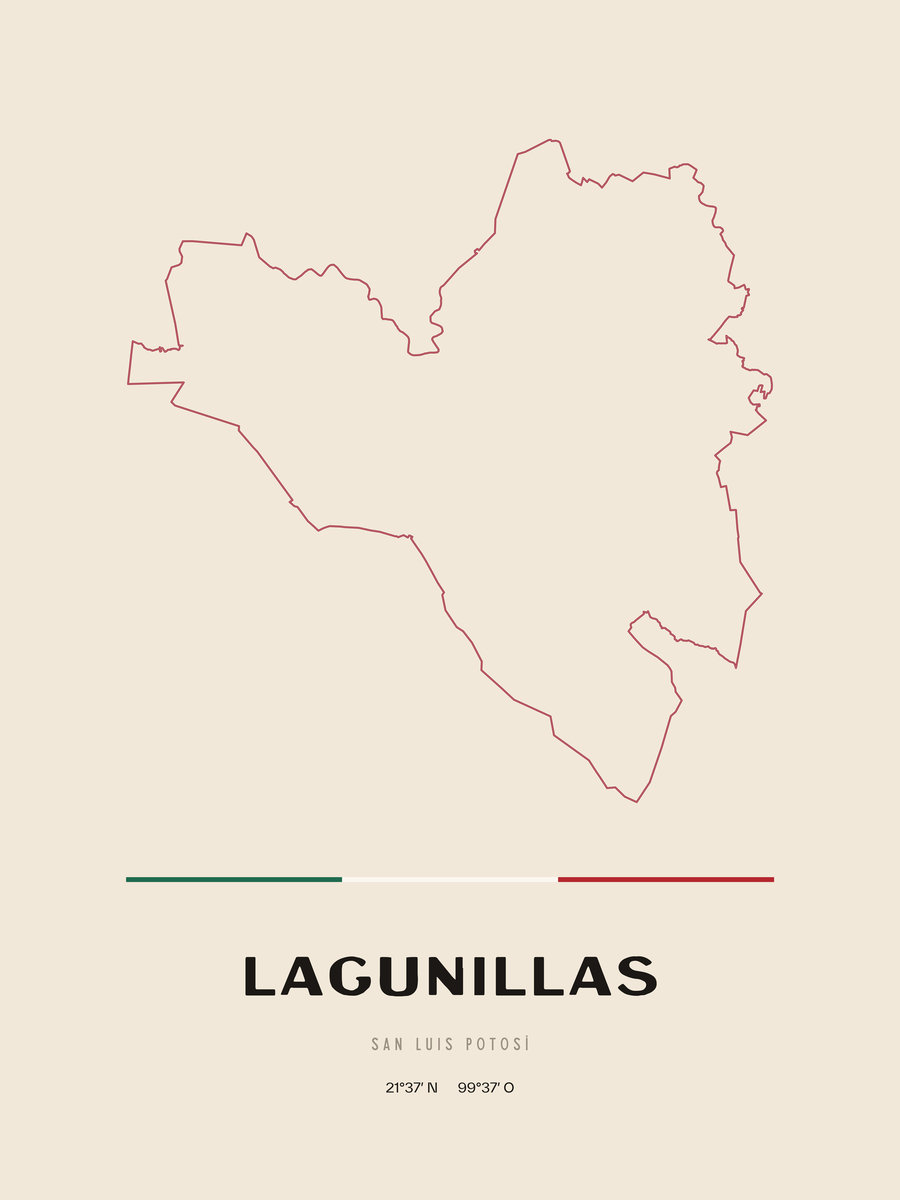 Framed poster of Lagunillas, San Luis Potosí.