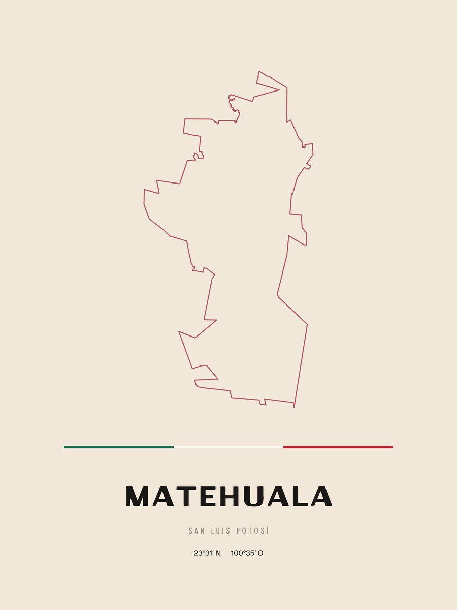 Framed poster of Matehuala, San Luis Potosí.