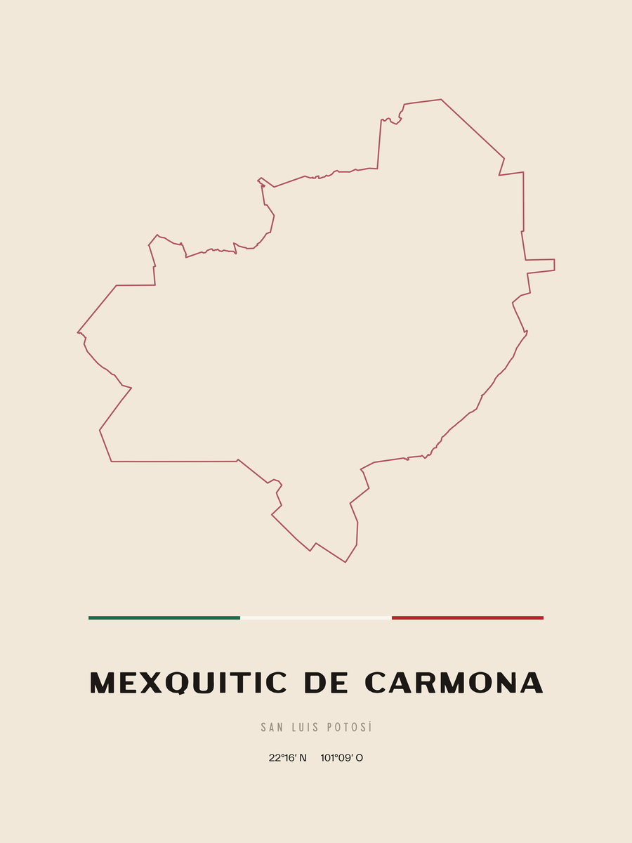 Framed poster of Mexquitic de Carmona, San Luis Potosí.