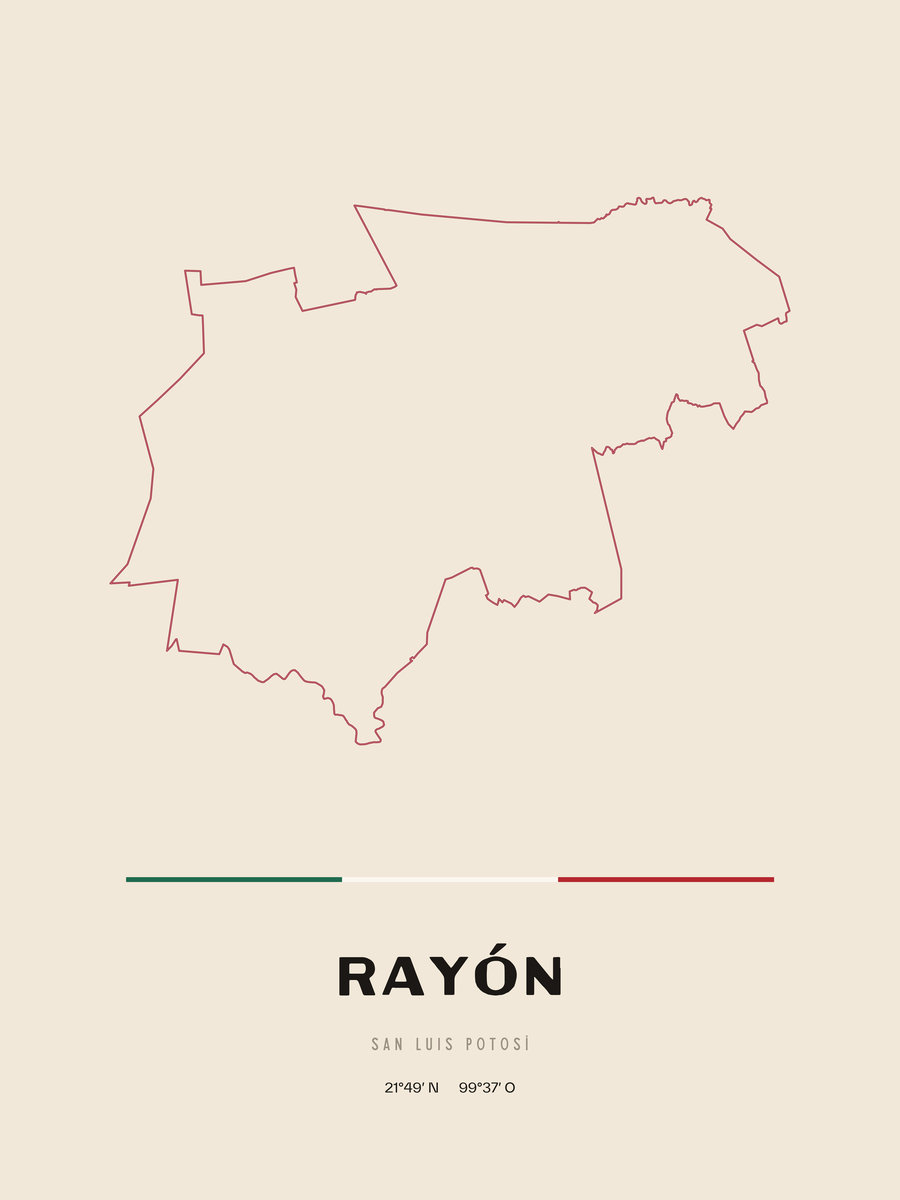 Framed poster of Rayón, San Luis Potosí.