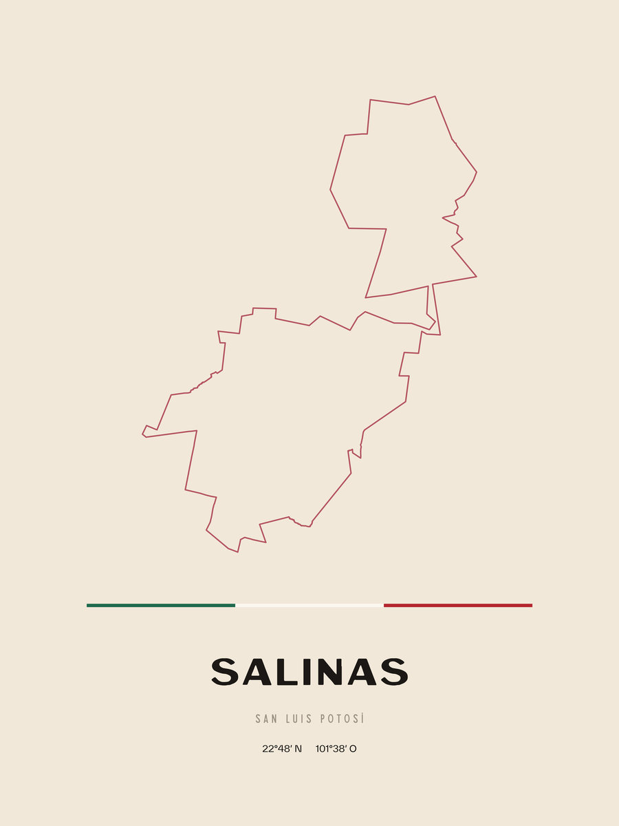 Framed poster of Salinas, San Luis Potosí.