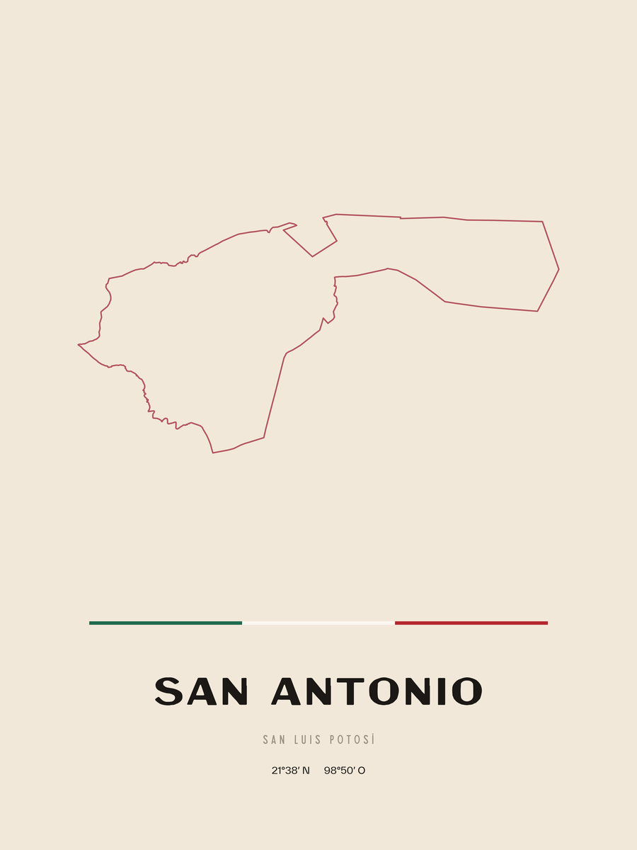 Framed poster of San Antonio, San Luis Potosí.
