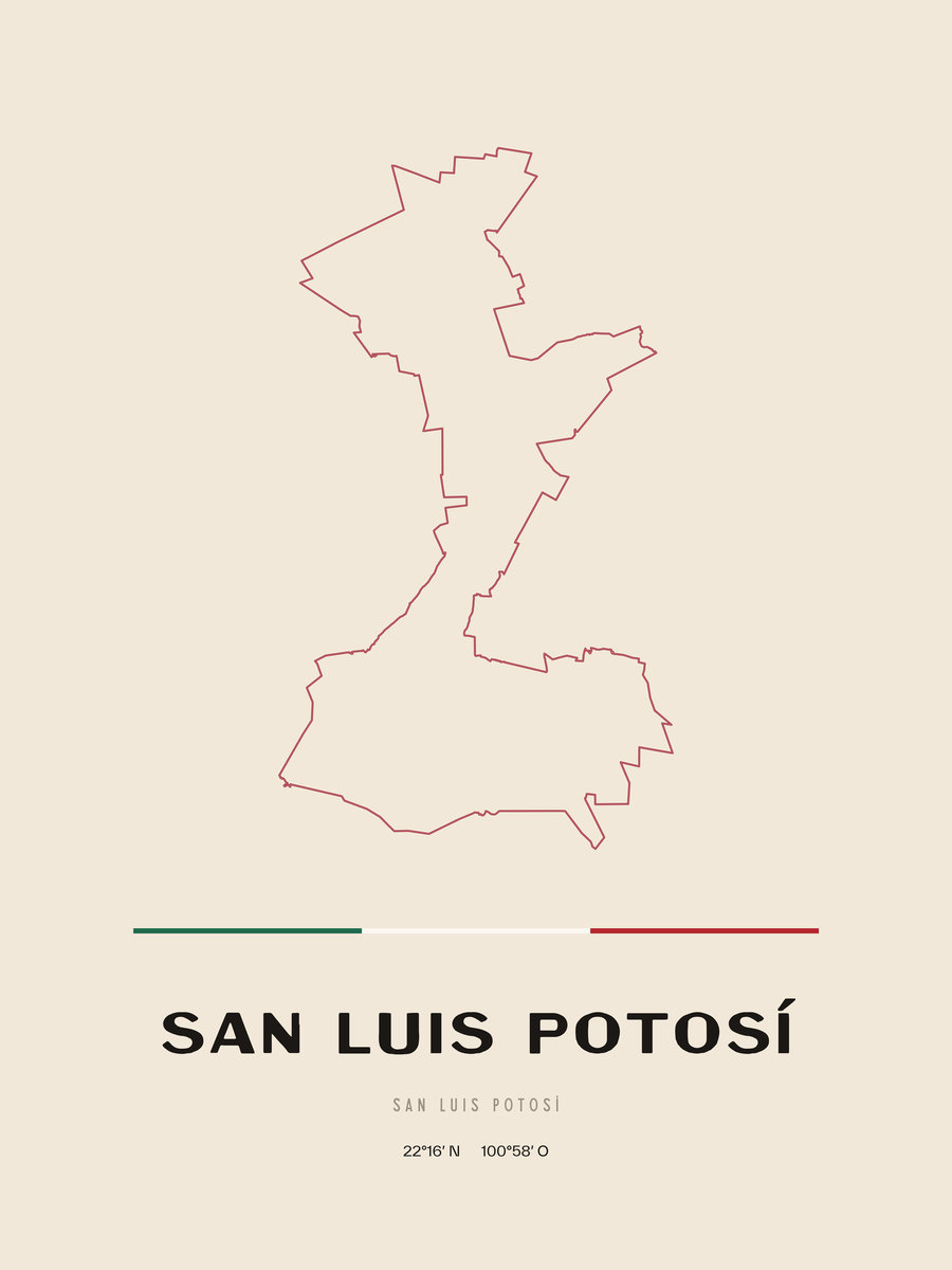 Framed poster of San Luis Potosí, San Luis Potosí.