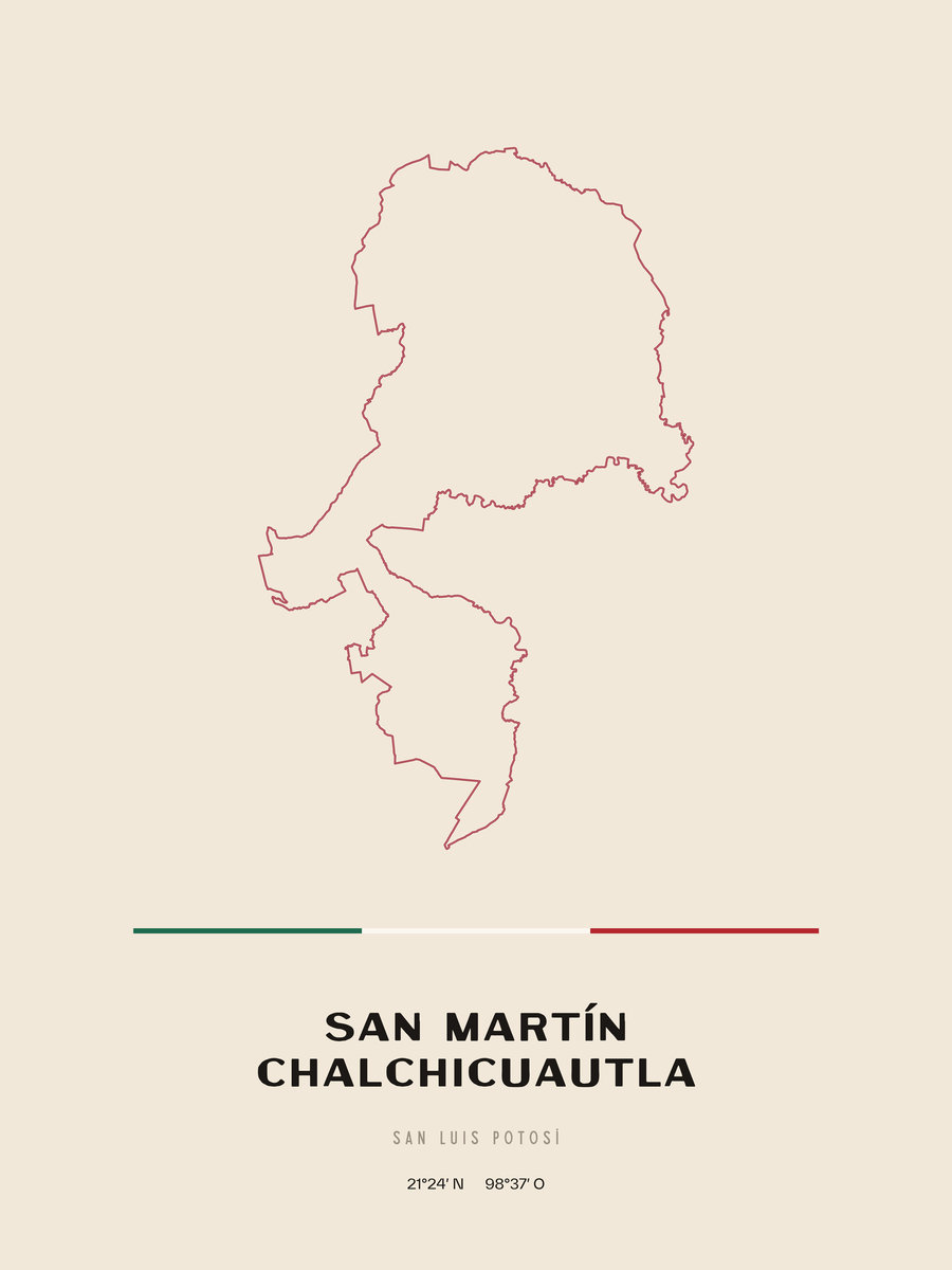 Framed poster of San Martín Chalchicuautla, San Luis Potosí.