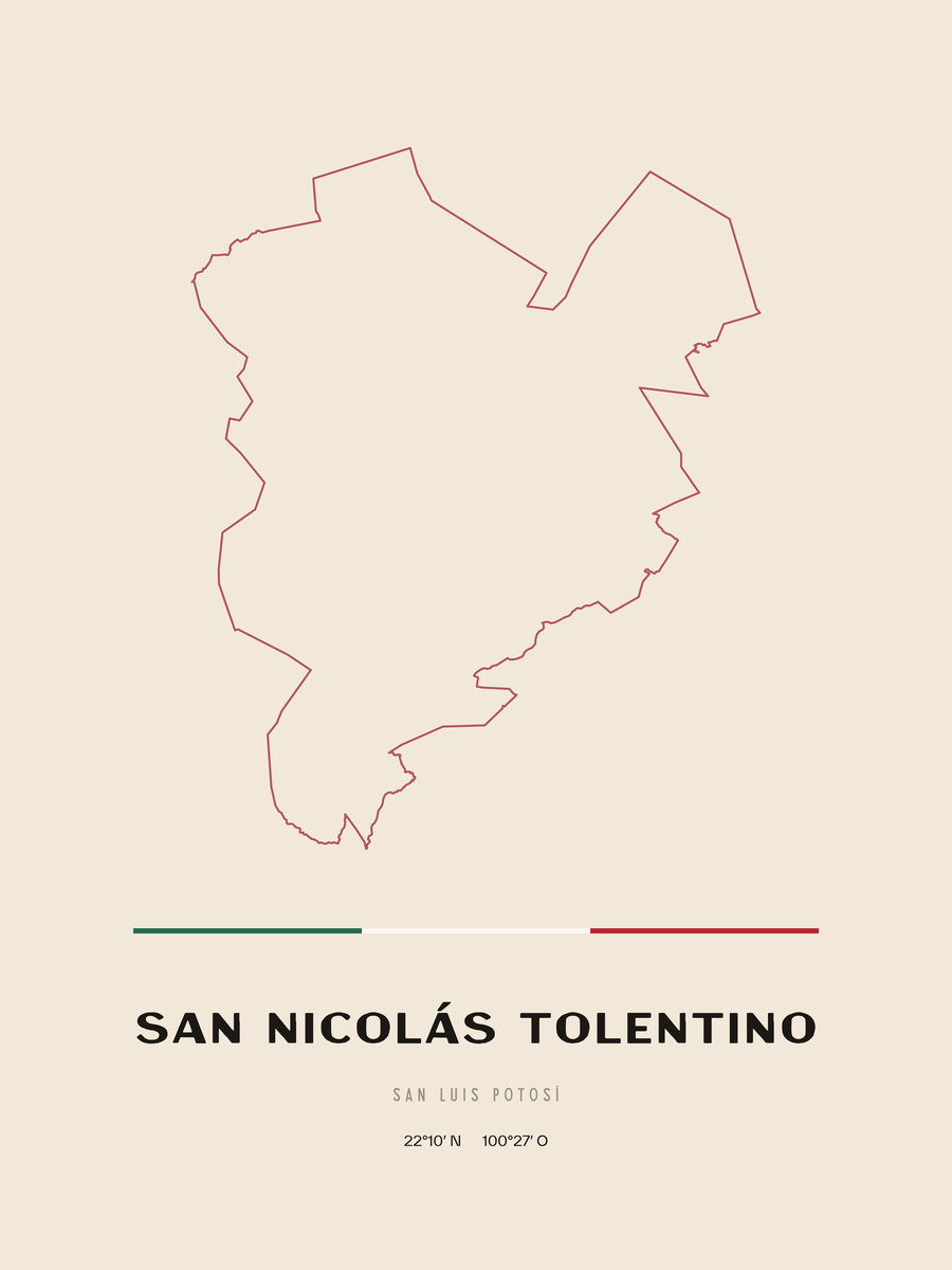 Framed poster of San Nicolás Tolentino, San Luis Potosí.