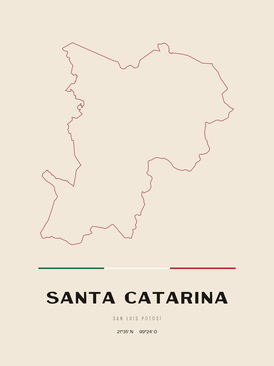 Framed poster of Santa Catarina, San Luis Potosí.