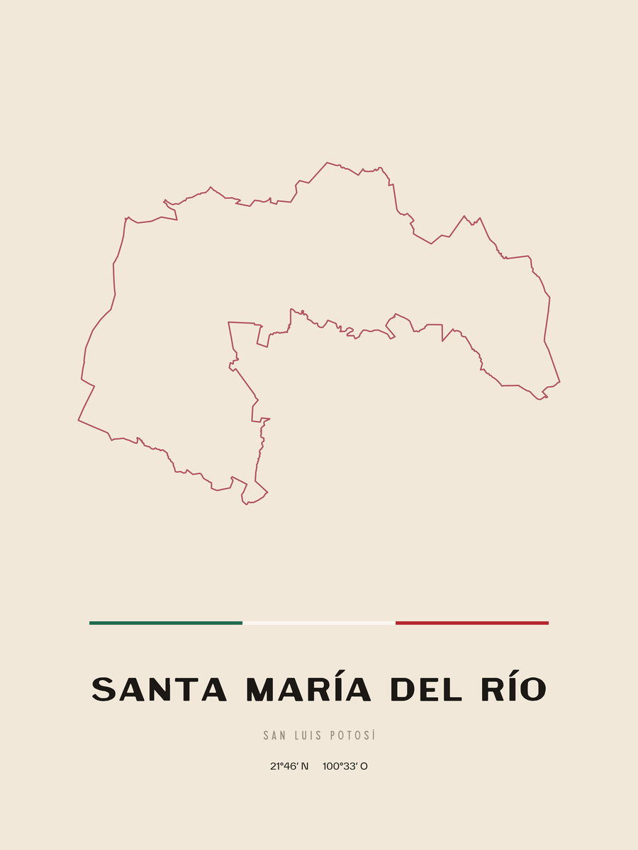 Framed poster of Santa María del Río, San Luis Potosí.