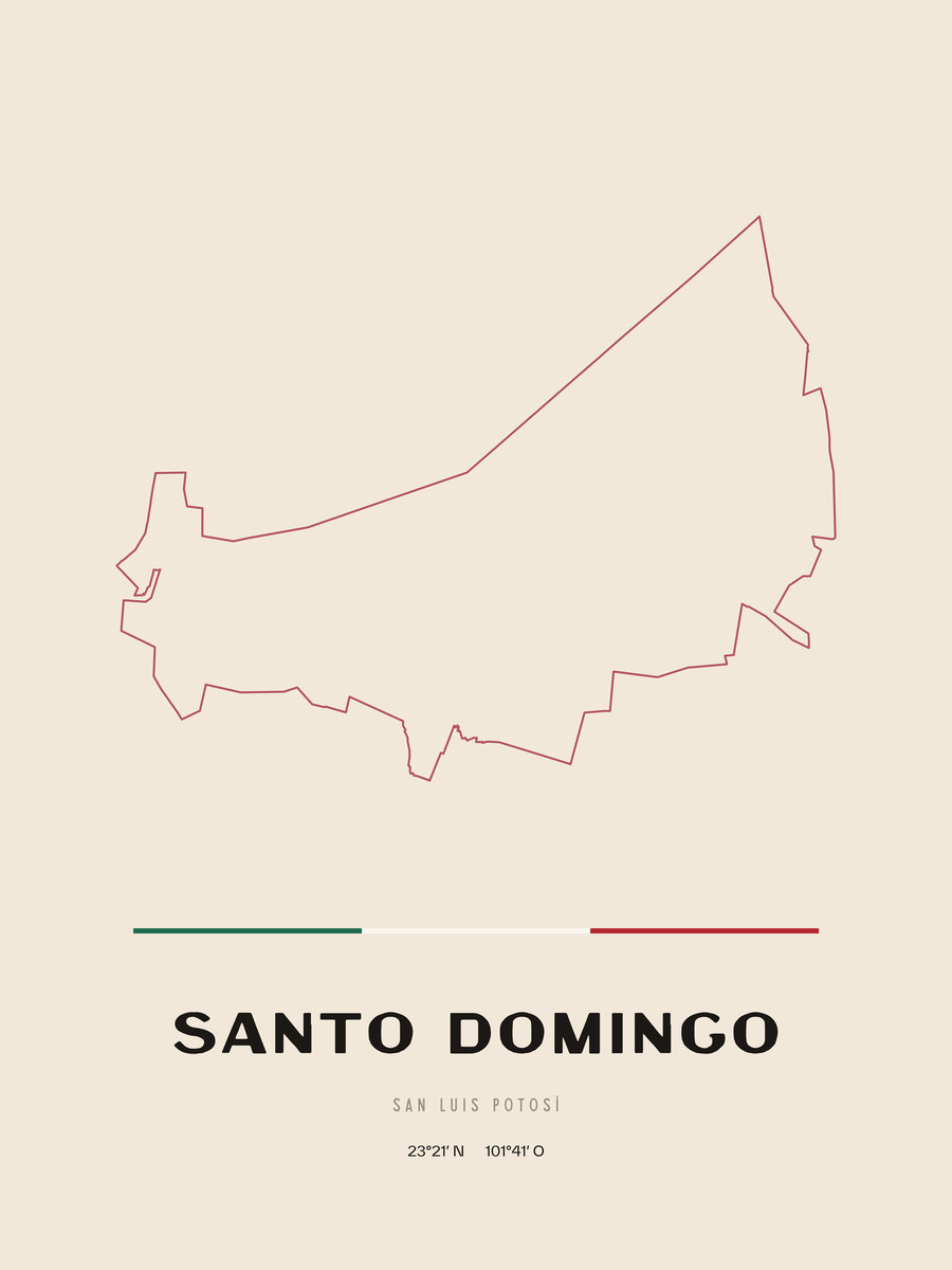 Framed poster of Santo Domingo, San Luis Potosí.