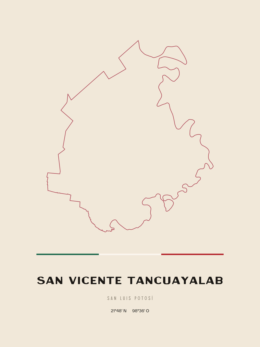 Framed poster of San Vicente Tancuayalab, San Luis Potosí.
