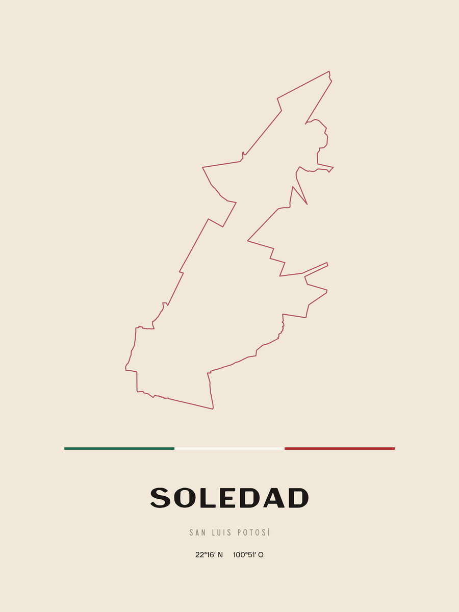 Framed poster of Soledad, San Luis Potosí.