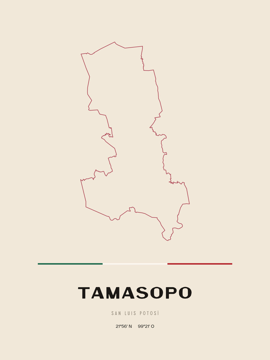 Framed poster of Tamasopo, San Luis Potosí.