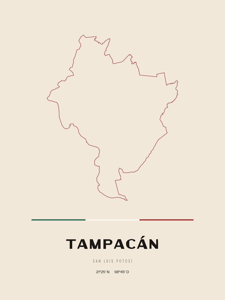 Framed poster of Tampacán, San Luis Potosí.