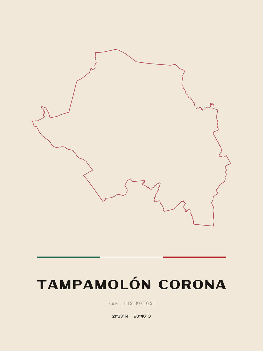 Framed poster of Tampamolón Corona, San Luis Potosí.