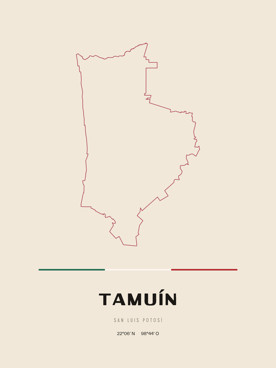Framed poster of Tamuín, San Luis Potosí.