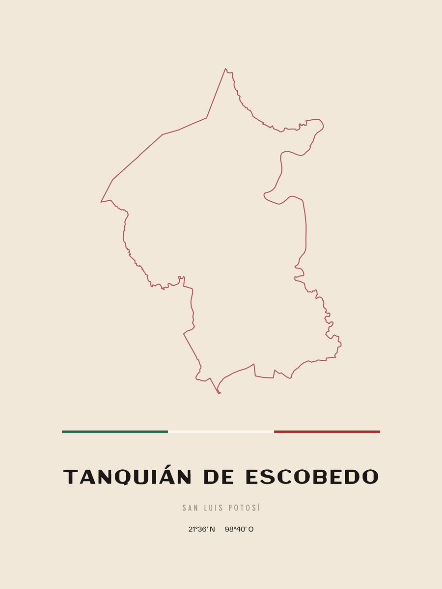 Framed poster of Tanquián de Escobedo, San Luis Potosí.