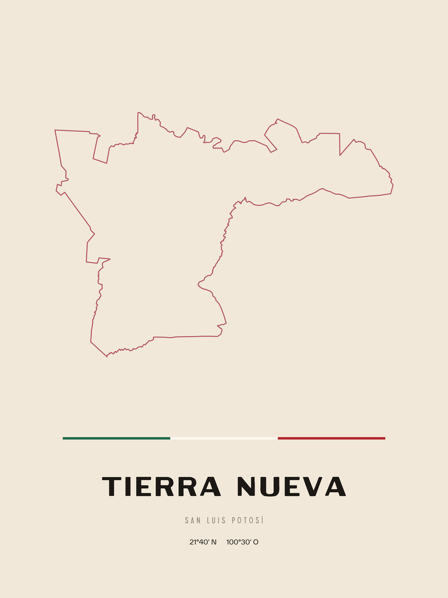 Framed poster of Tierra Nueva, San Luis Potosí.