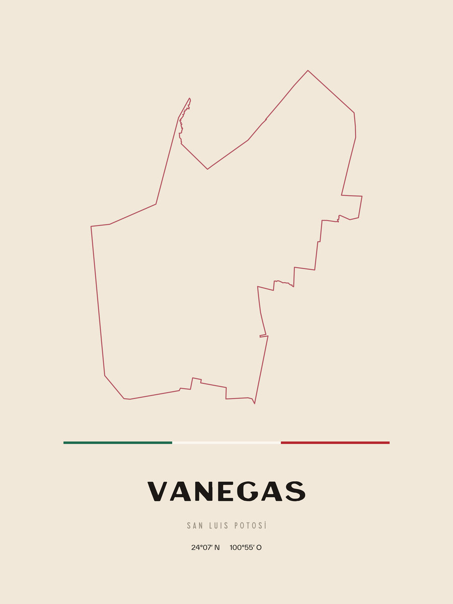 Framed poster of Vanegas, San Luis Potosí.