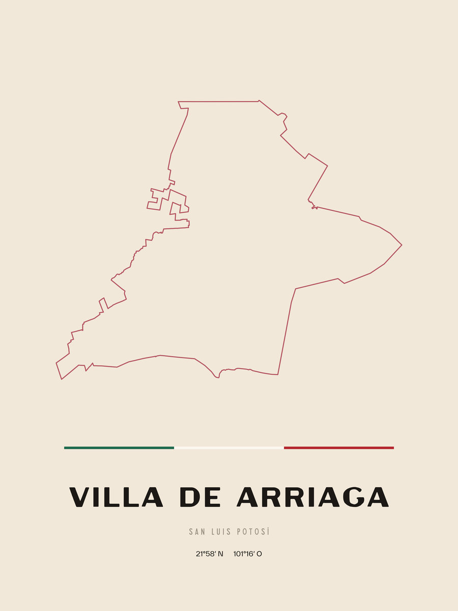 Framed poster of Villa de Arriaga, San Luis Potosí.