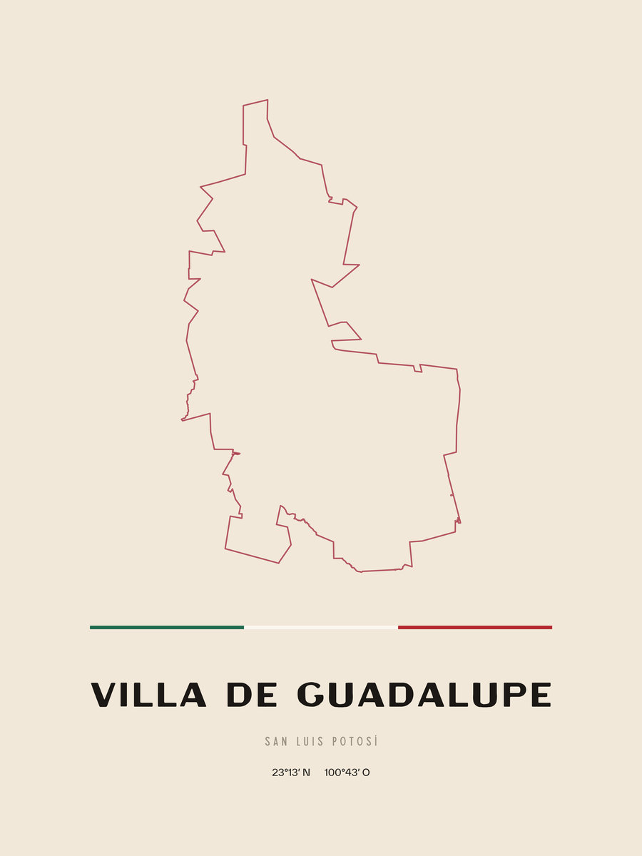 Framed poster of Villa de Guadalupe, San Luis Potosí.