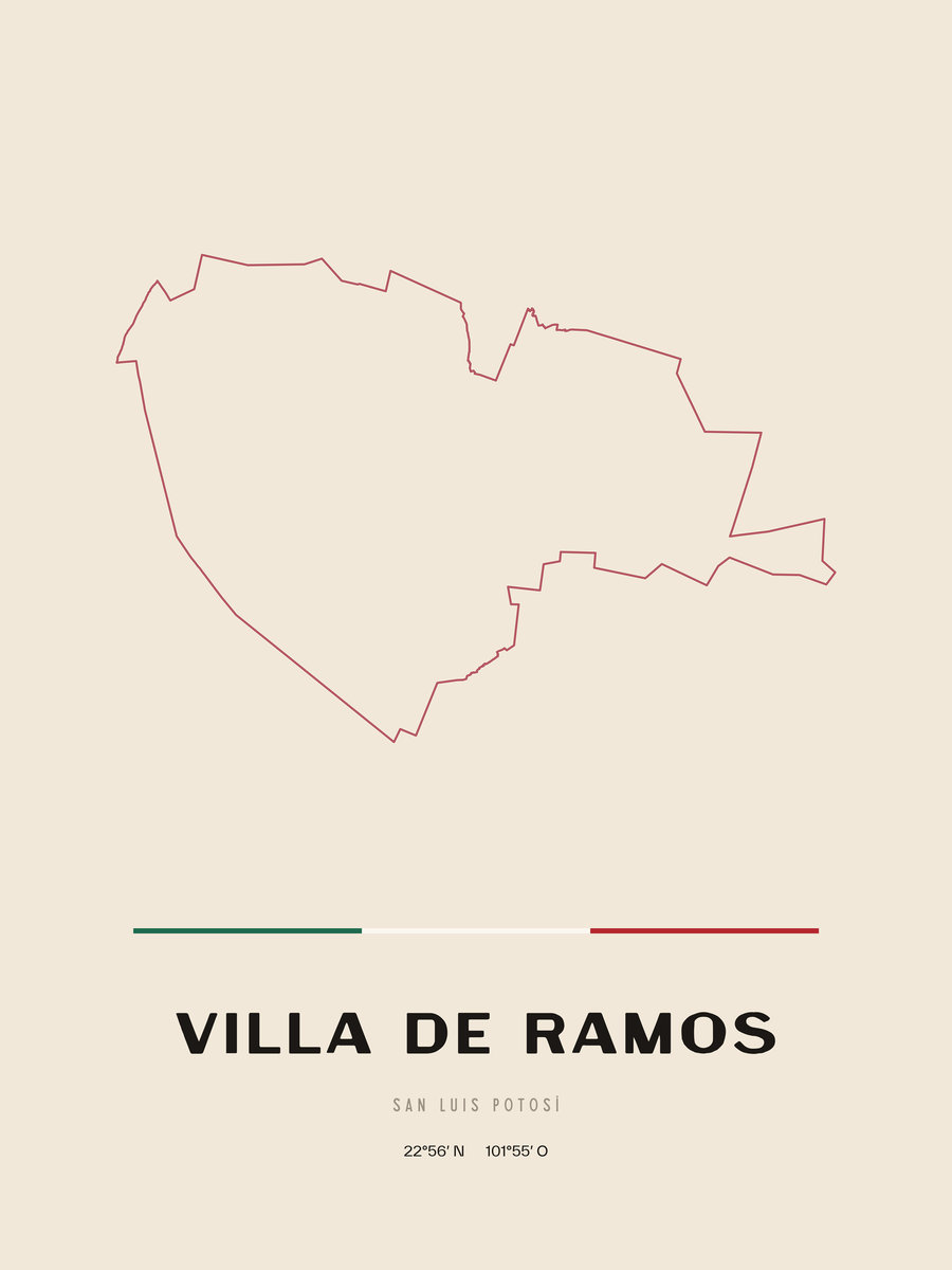 Framed poster of Villa de Ramos, San Luis Potosí.