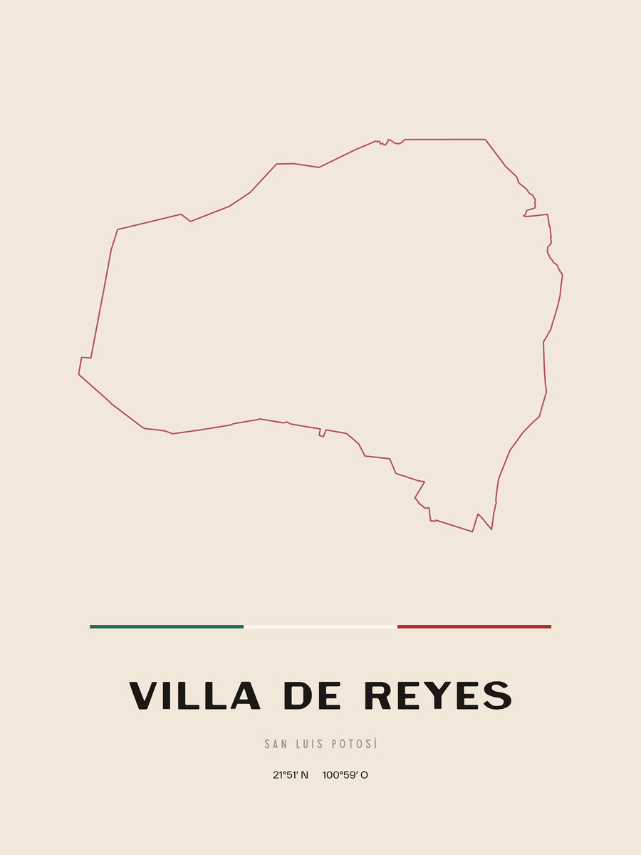 Framed poster of Villa de Reyes, San Luis Potosí.