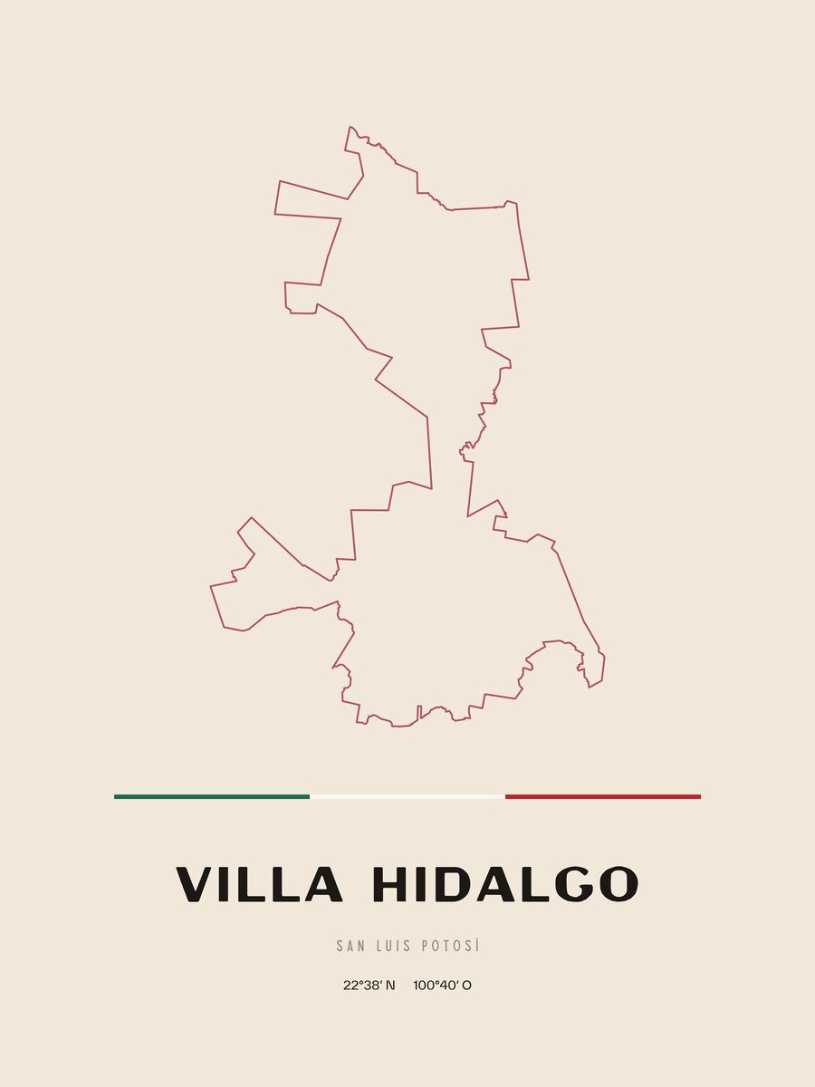 Framed poster of Villa Hidalgo, San Luis Potosí.