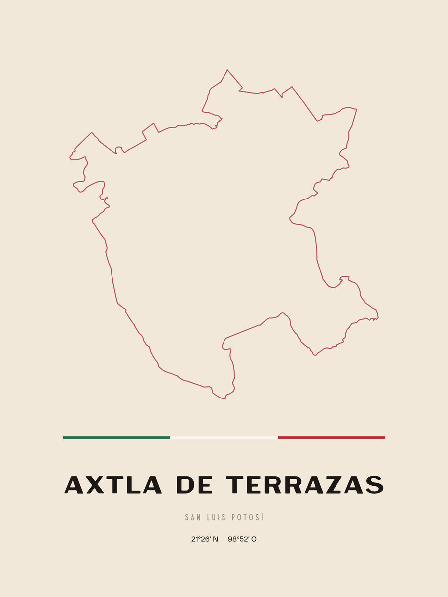 Framed poster of Axtla de Terrazas, San Luis Potosí.