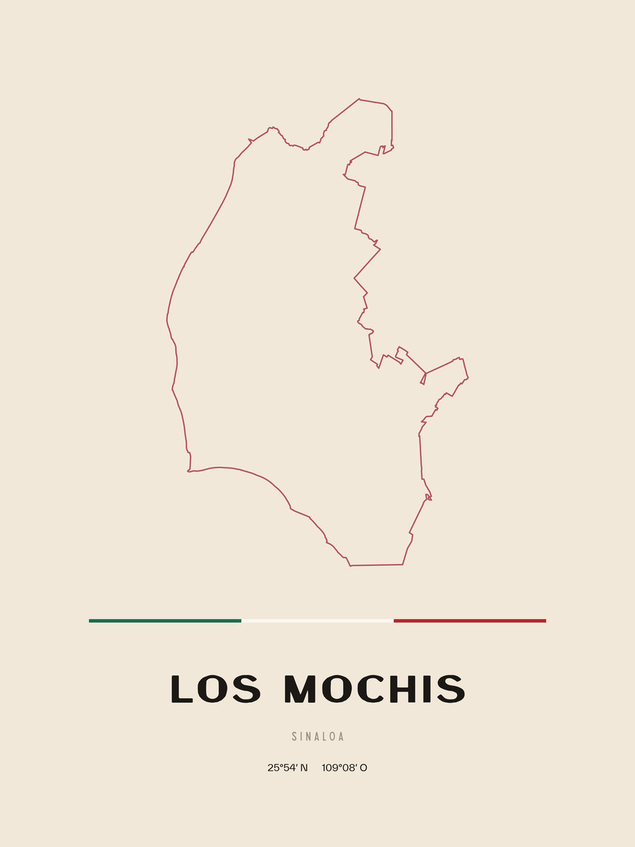 Framed poster of Los Mochis, Sinaloa.