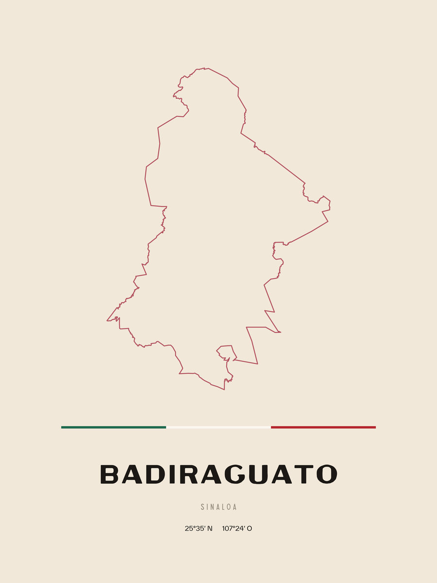 Framed poster of Badiraguato, Sinaloa.