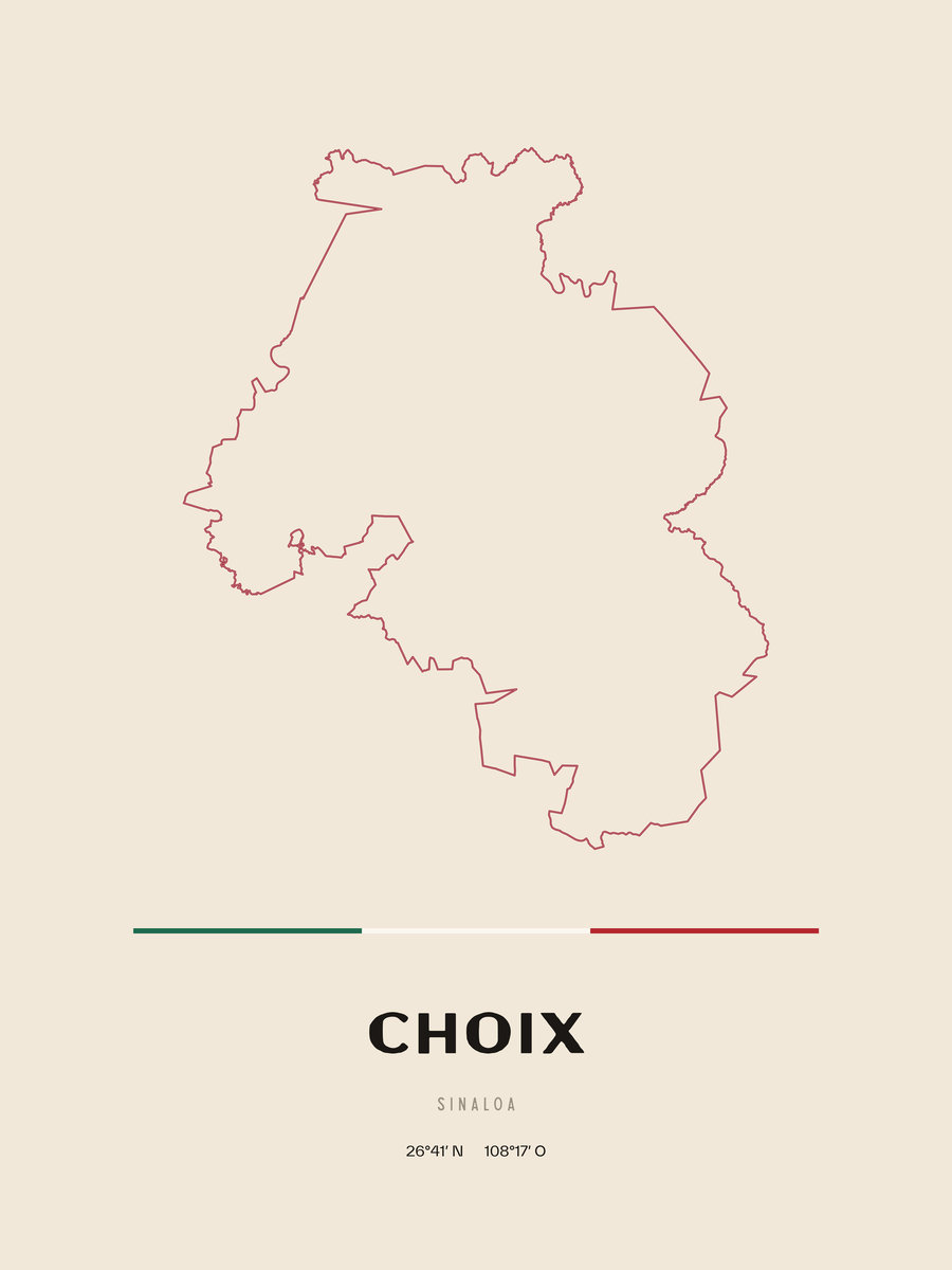 Framed poster of Choix, Sinaloa.
