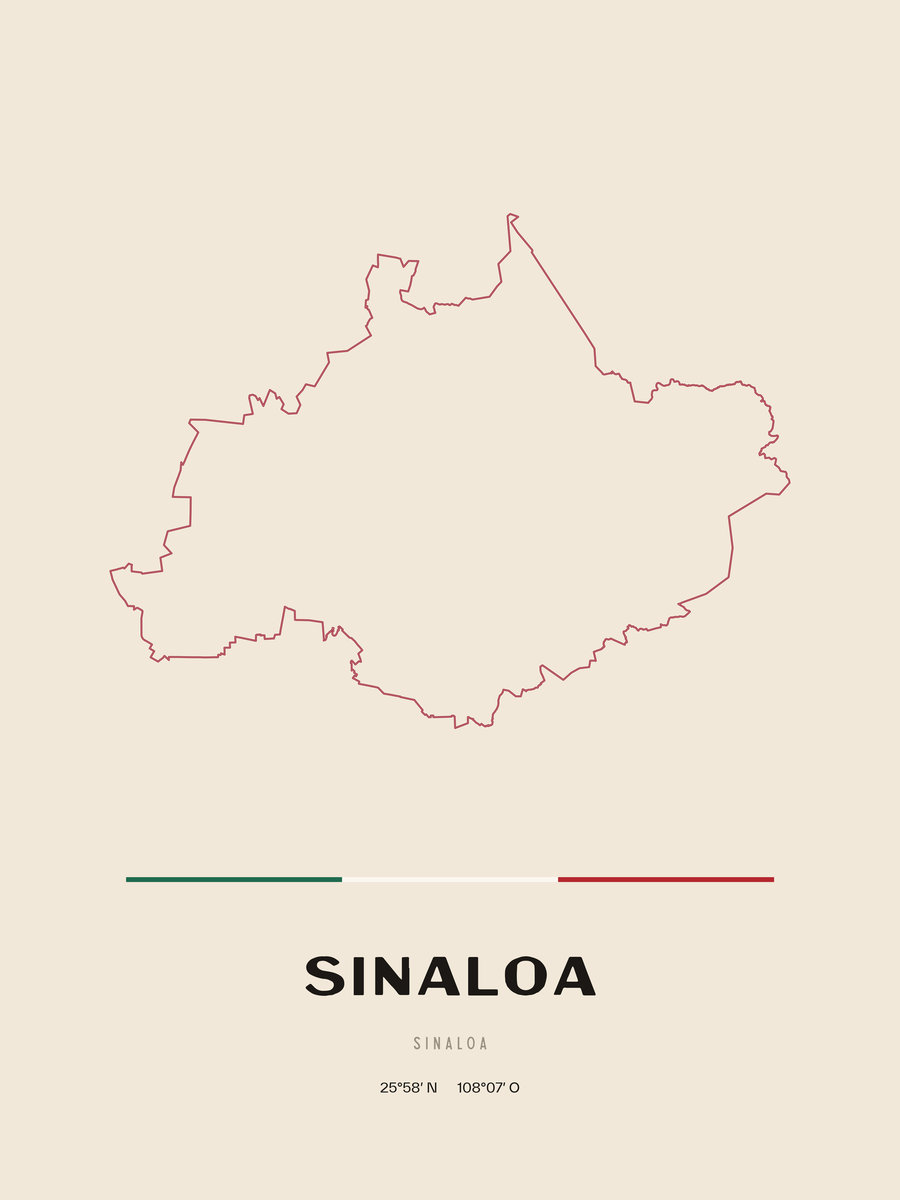 Framed poster of Sinaloa, Sinaloa.