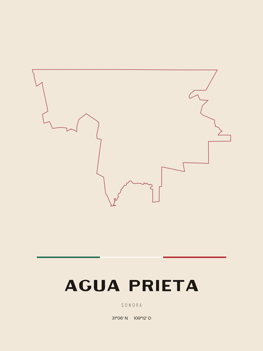 Framed poster of Agua Prieta, Sonora.