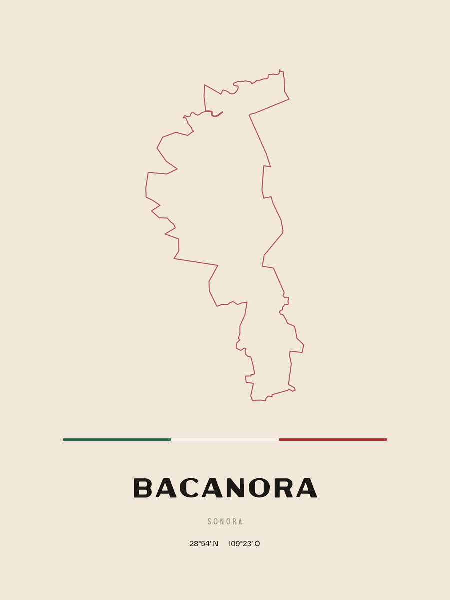 Framed poster of Bacanora, Sonora.