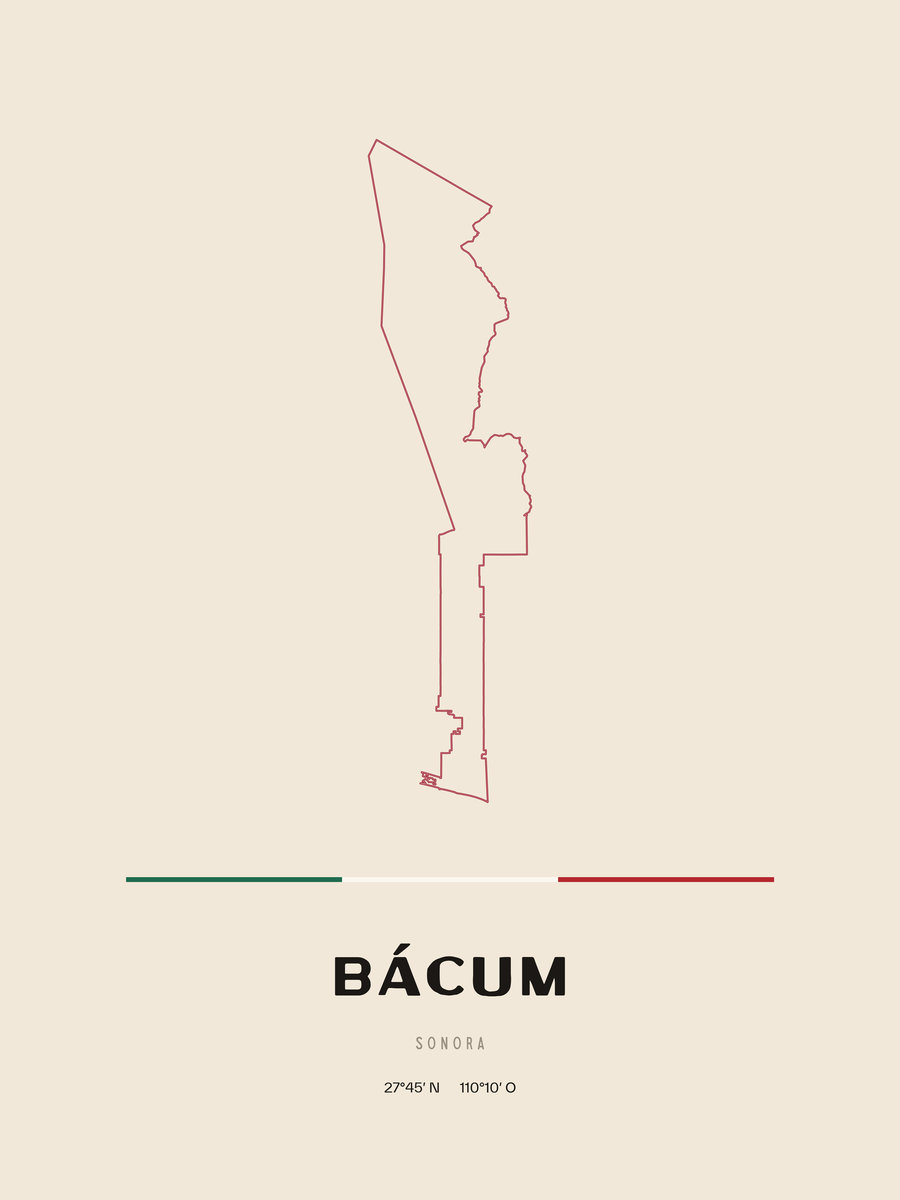 Framed poster of Bácum, Sonora.