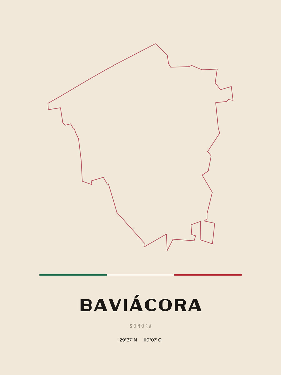 Framed poster of Baviácora, Sonora.