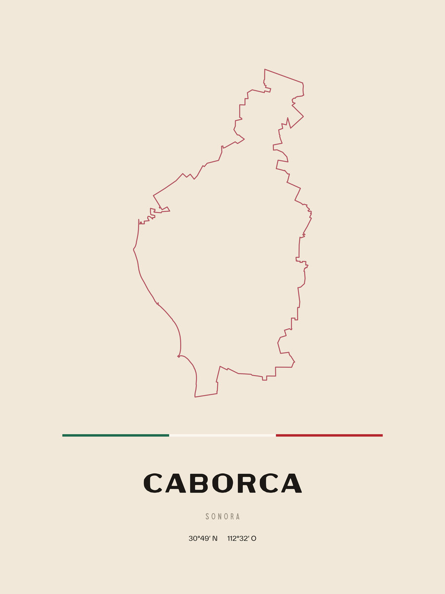 Framed poster of Caborca, Sonora.
