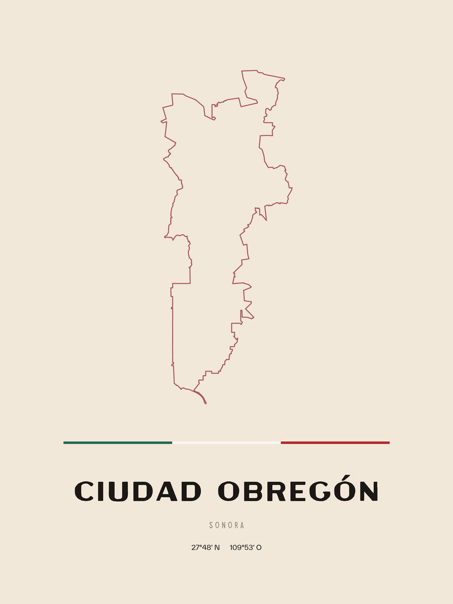Framed poster of Ciudad Obregón, Sonora.