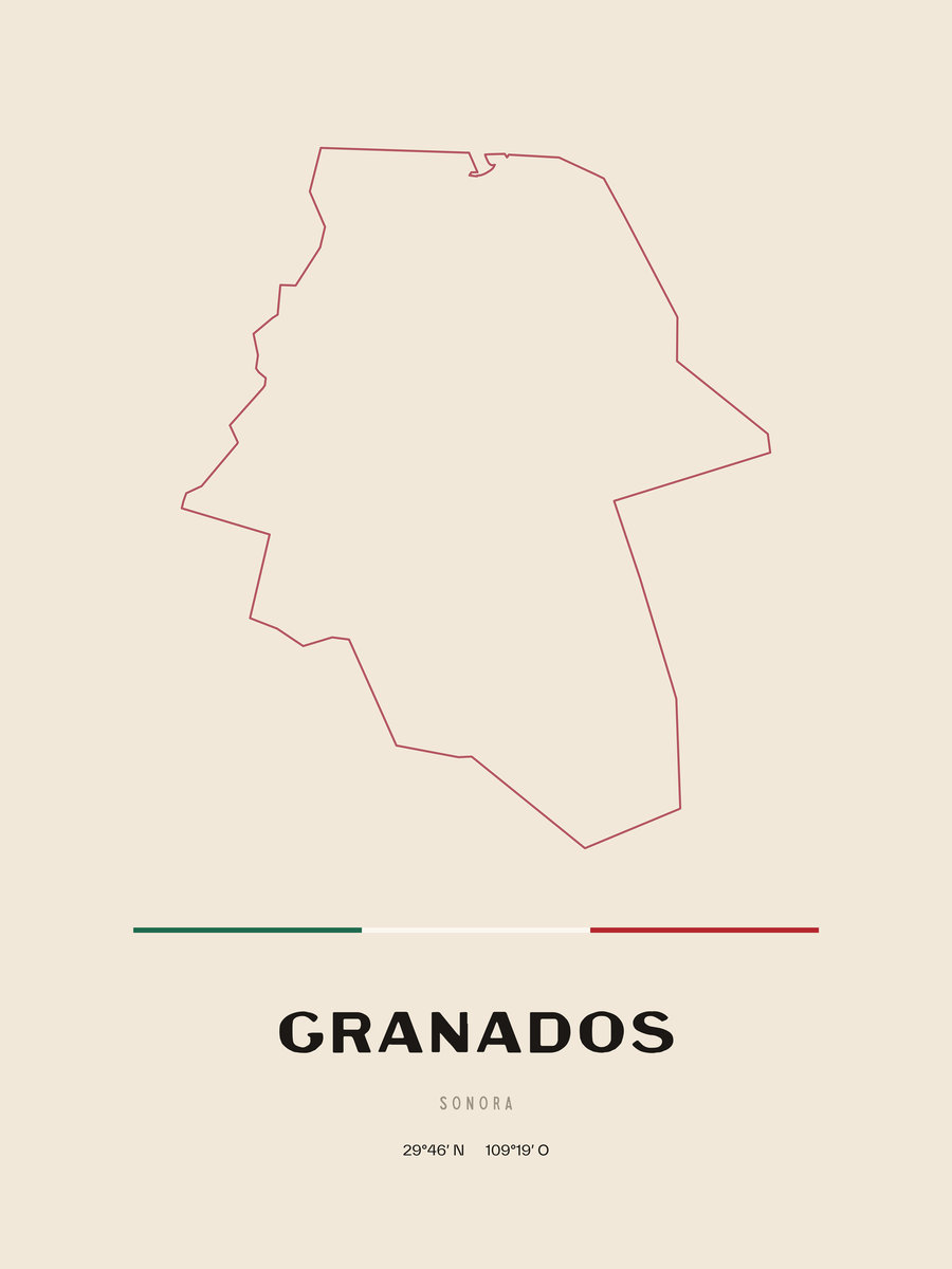 Framed poster of Granados, Sonora.