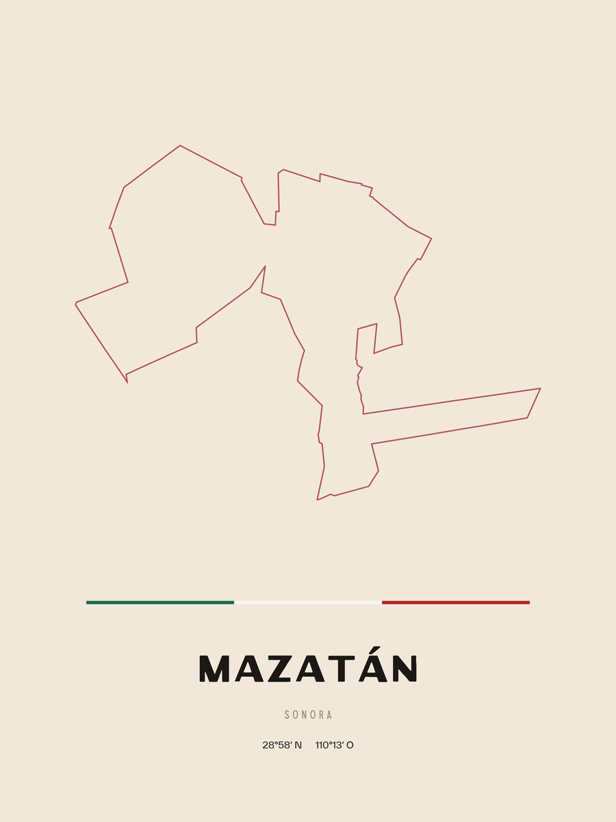 Framed poster of Mazatán, Sonora.