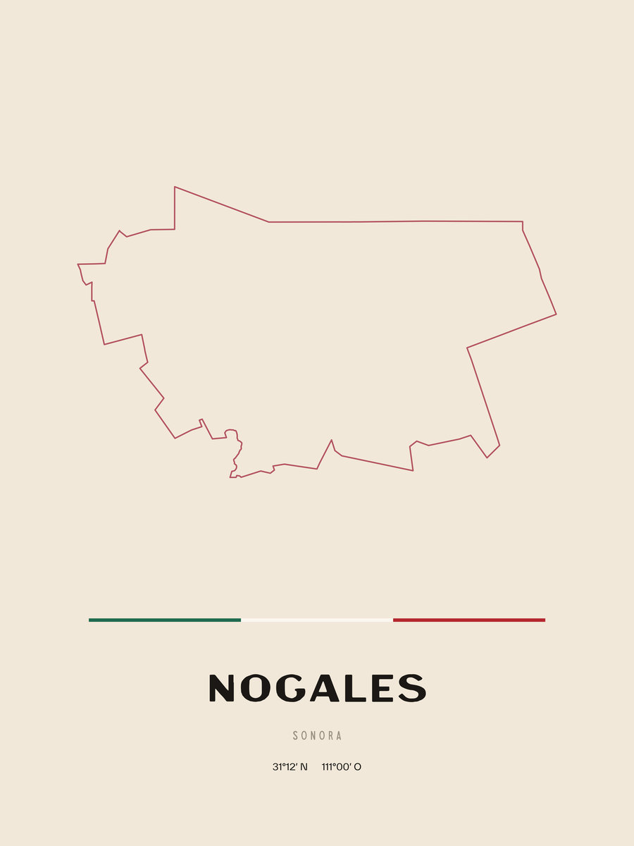 Framed poster of Nogales, Sonora.
