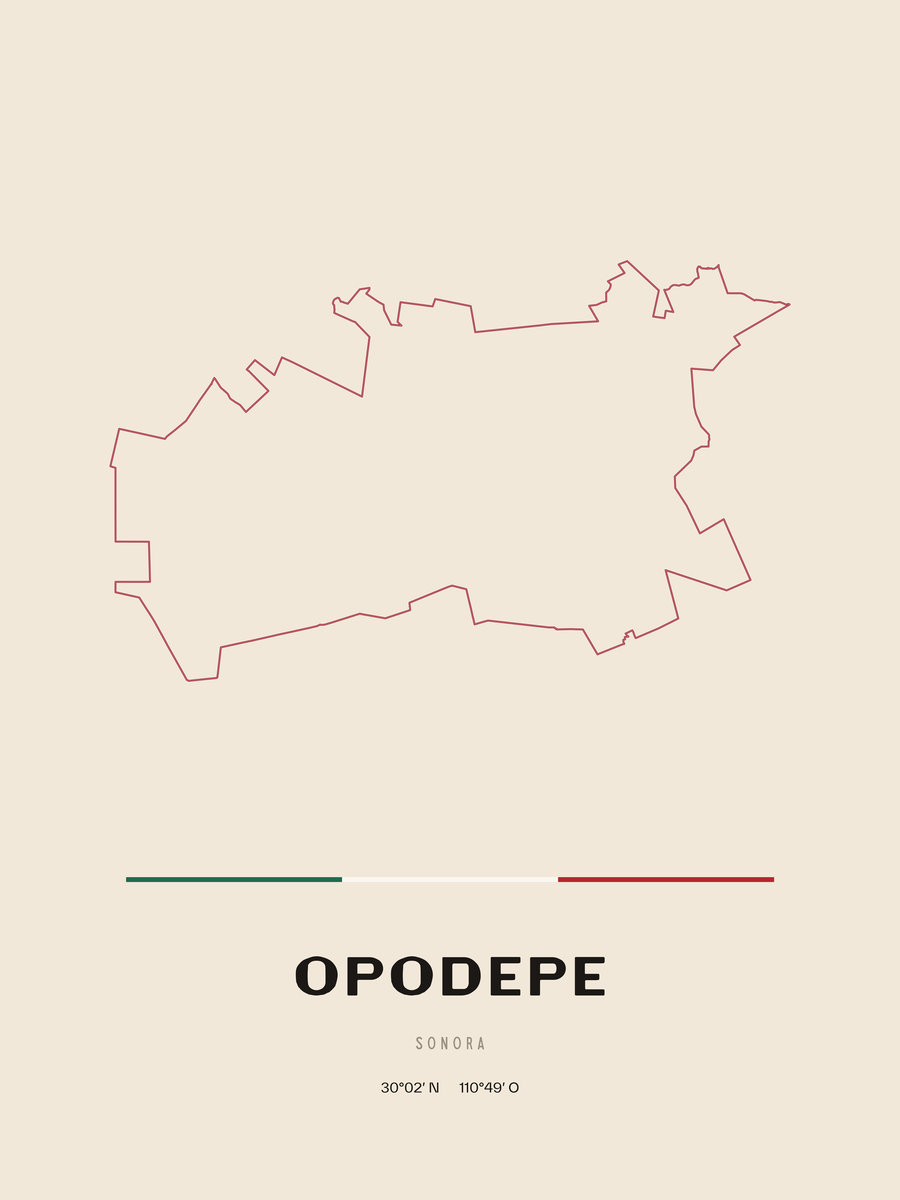 Framed poster of Opodepe, Sonora.