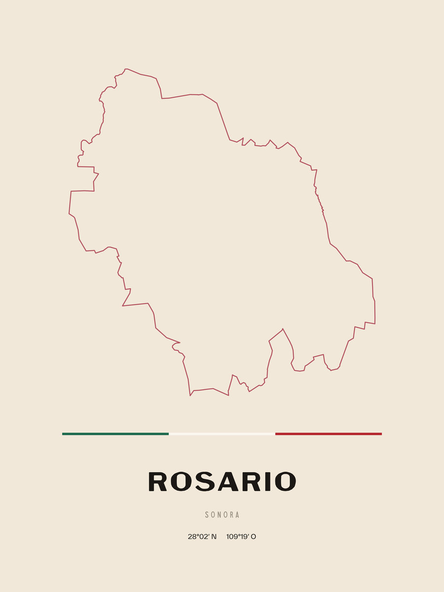 Framed poster of Rosario, Sonora.