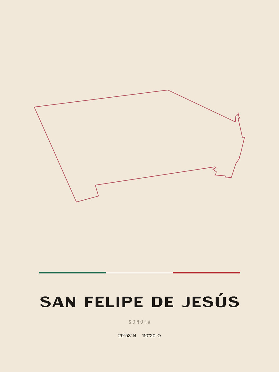 Framed poster of San Felipe de Jesús, Sonora.
