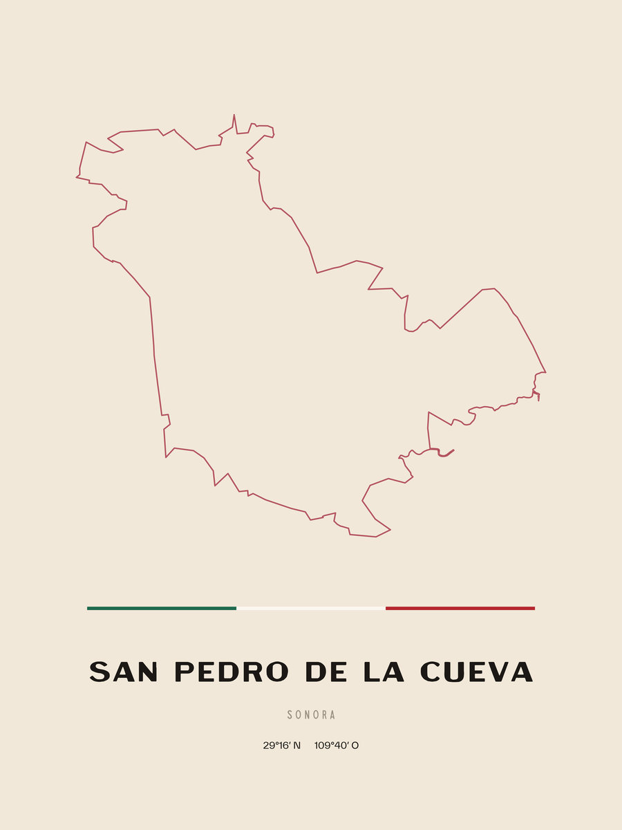 Framed poster of San Pedro de la Cueva, Sonora.