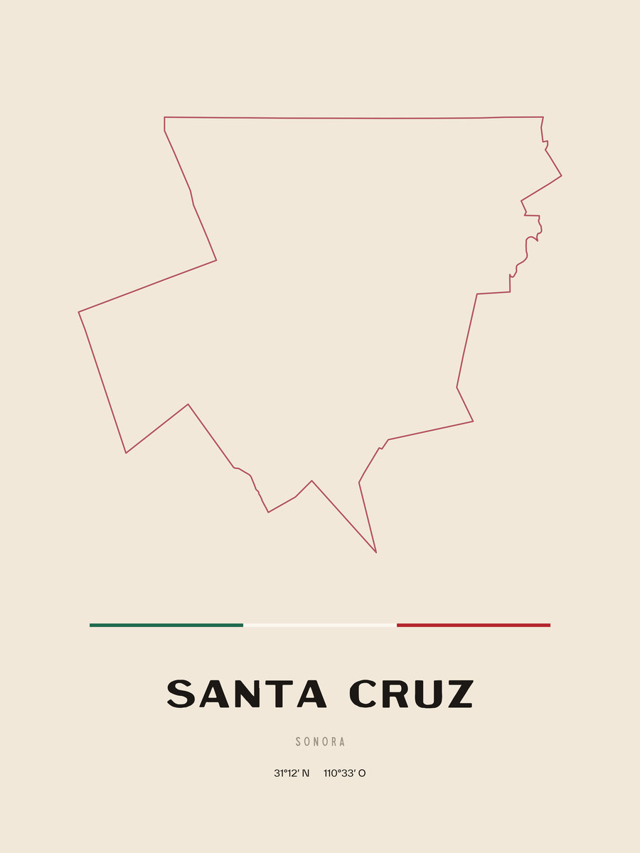 Framed poster of Santa Cruz, Sonora.
