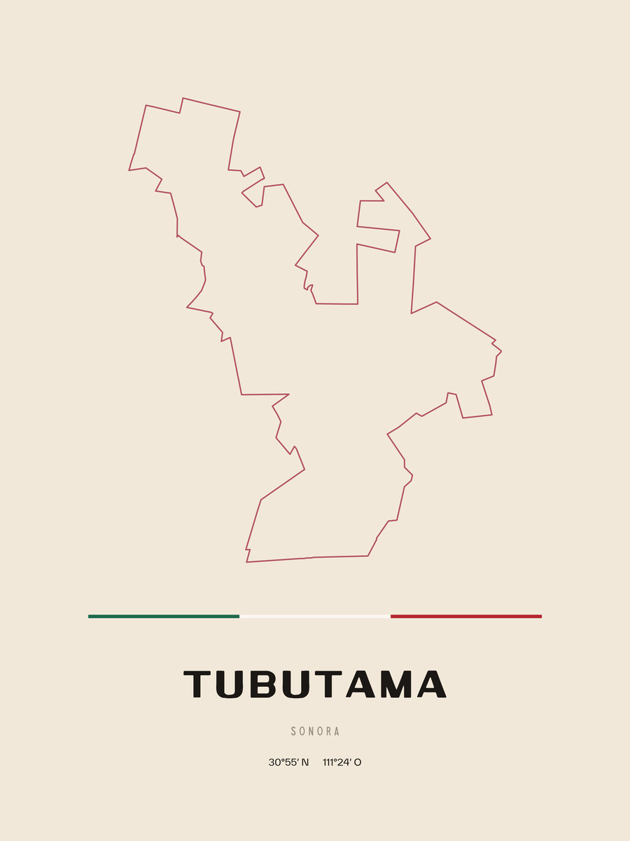 Framed poster of Tubutama, Sonora.