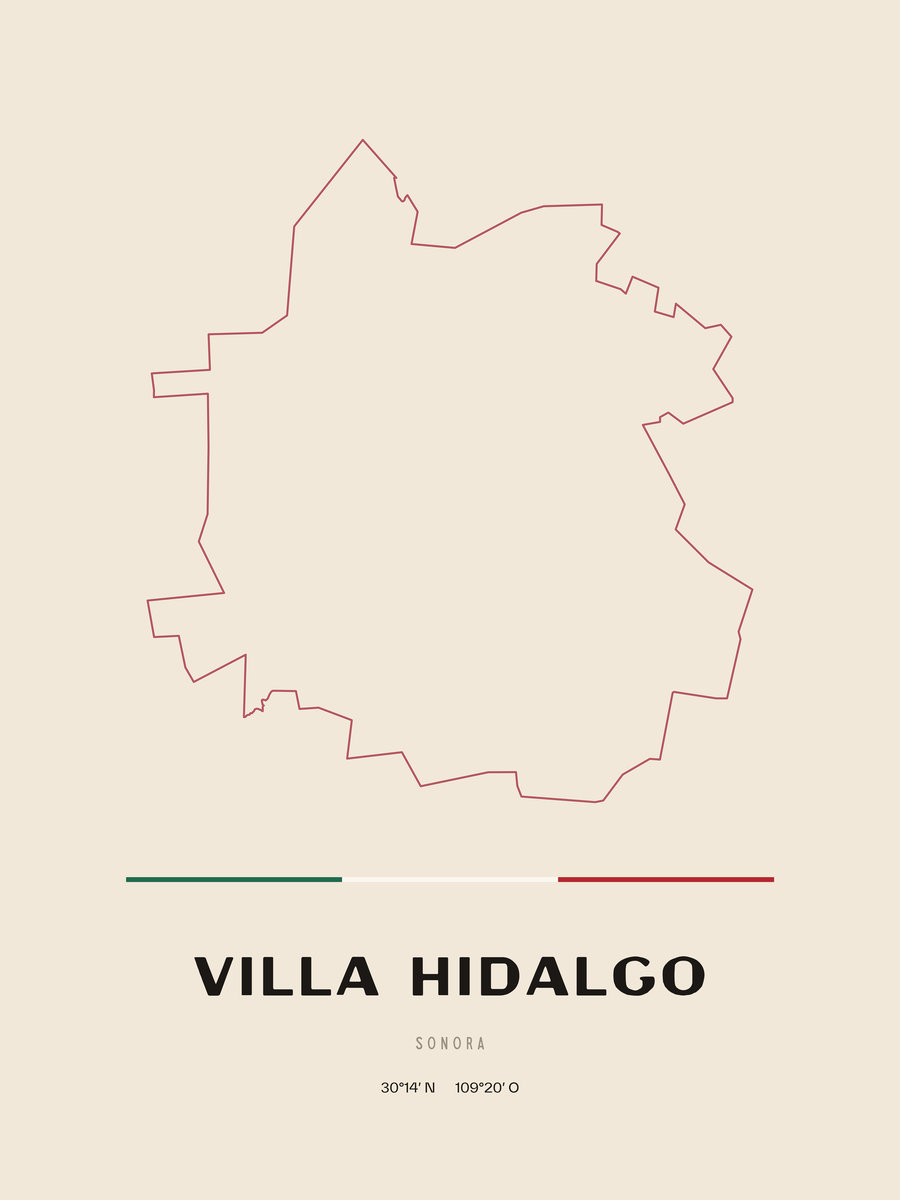 Framed poster of Villa Hidalgo, Sonora.